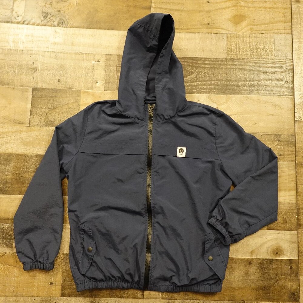 Abollria Men’s Hooded Jacket XL‎ Navy Lightweight Zip Front Windbreaker